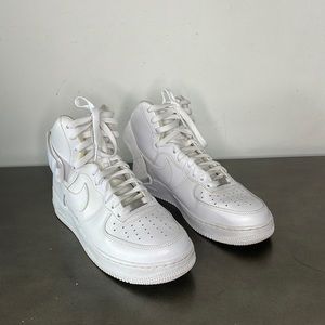 Nike Air Force 1 Hightop Sneakers White Mens Size 8.5 style # 315121-115